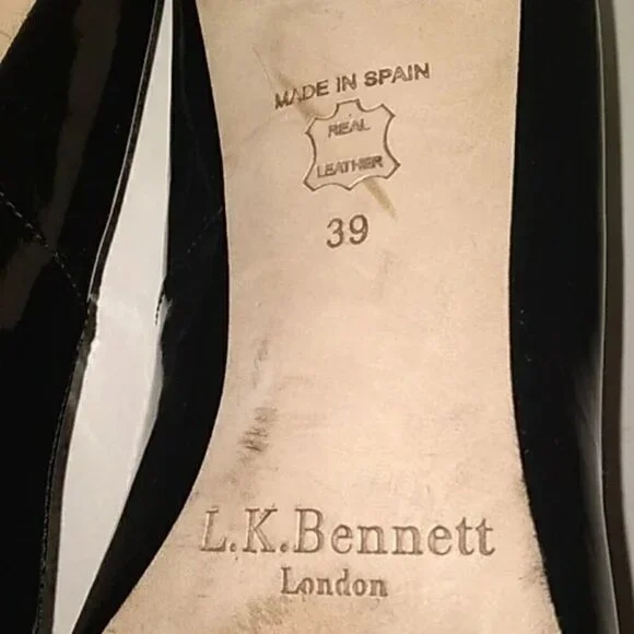 L.K. Bennett Black Patent Leather Round Toe Pumps - Picture 6 of 8